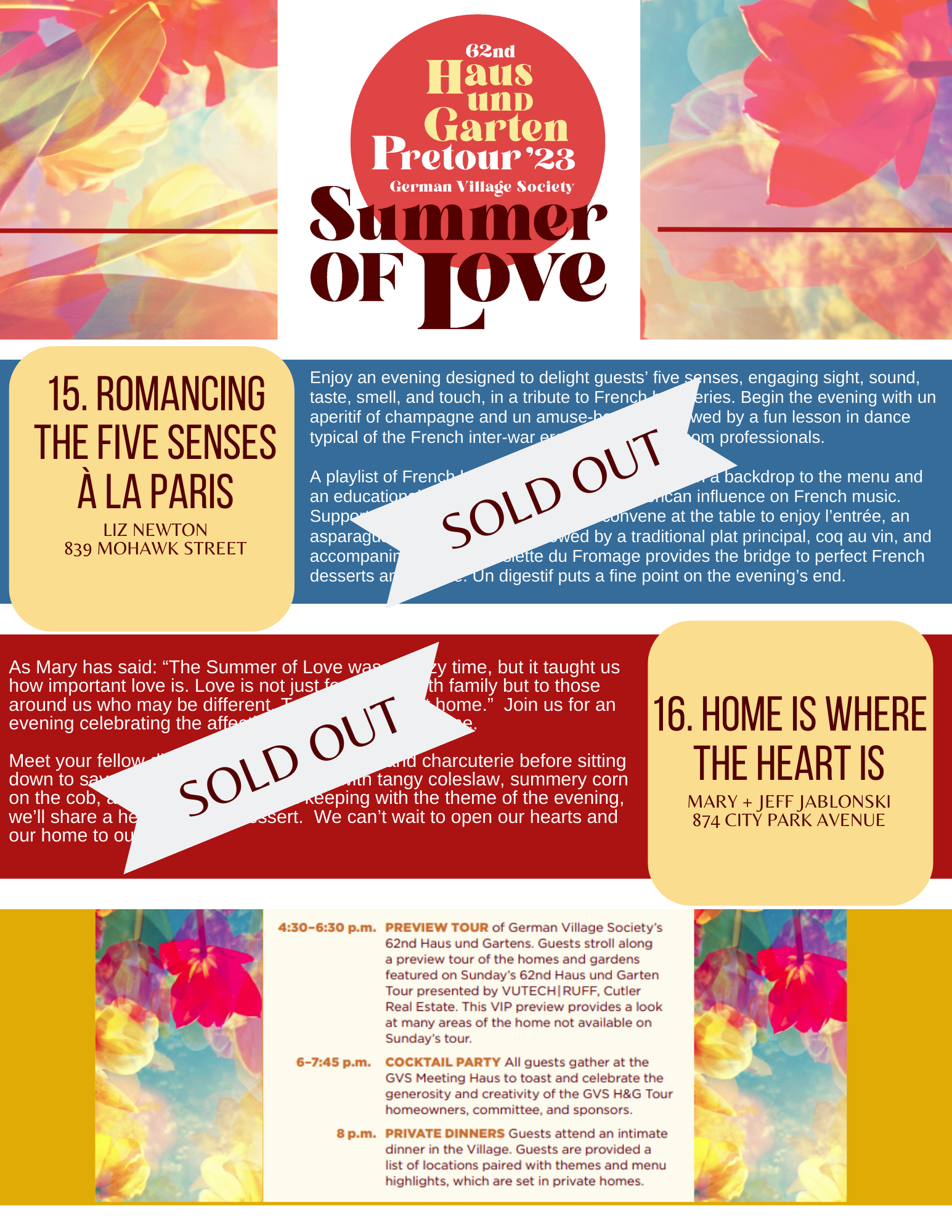 » PreTour Dinner Selections with Descriptions